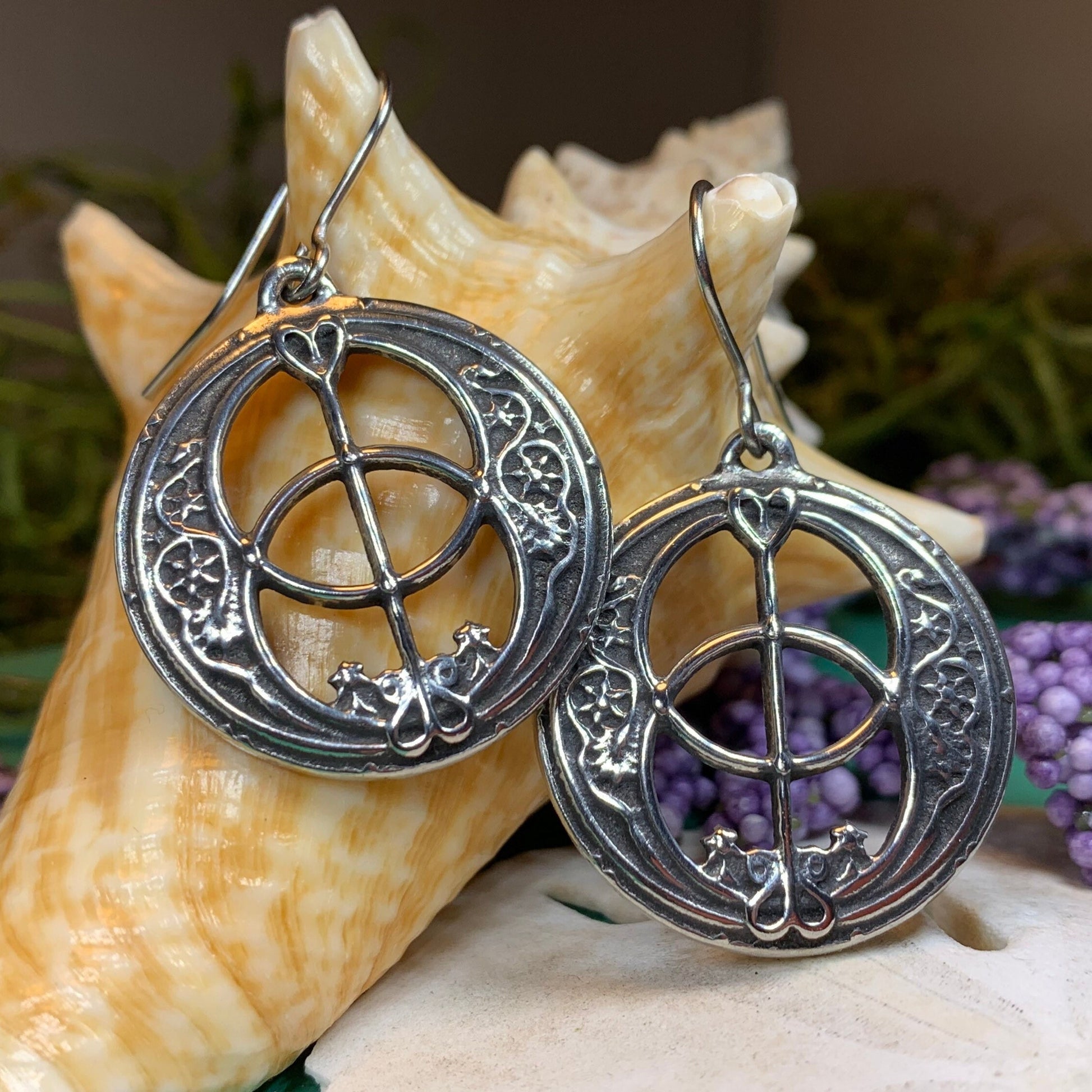 Pewter Chalice Well Earrings for Women — view 2
