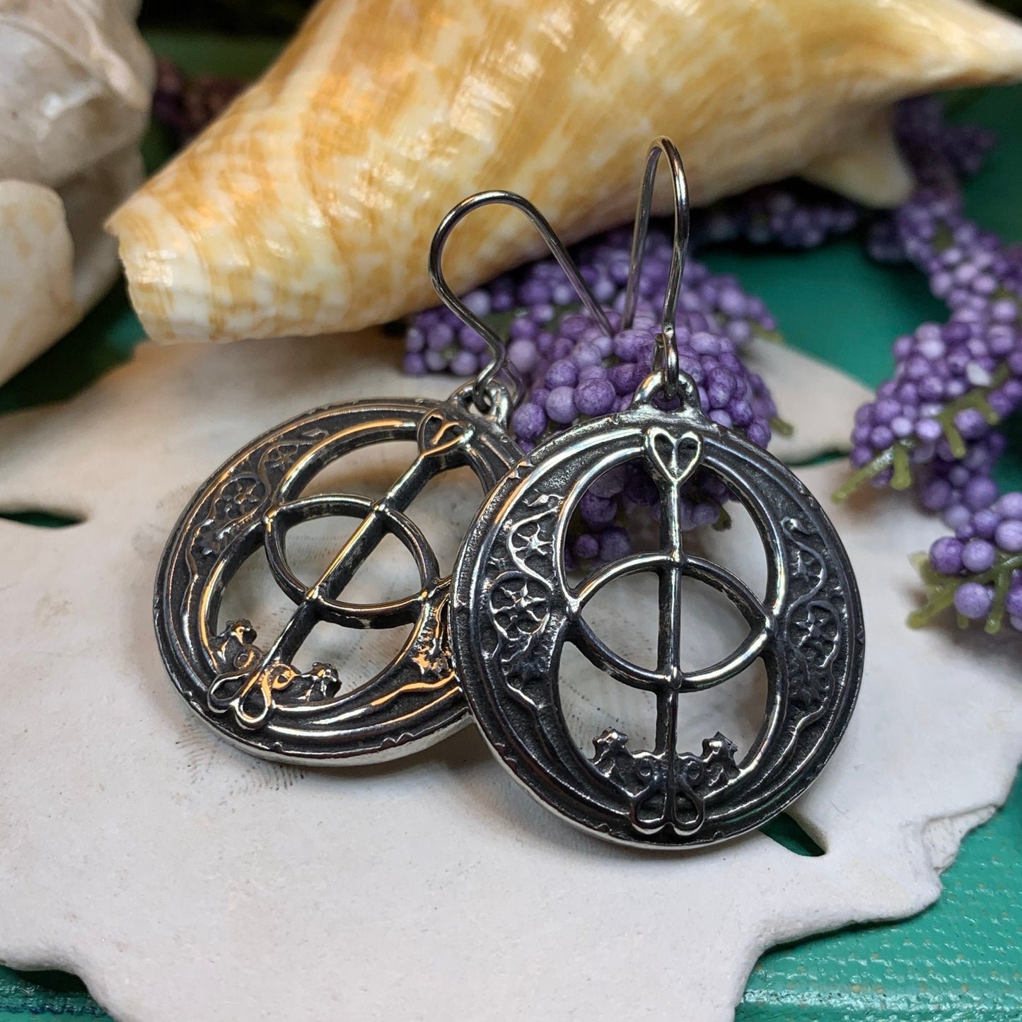 Pewter Chalice Well Earrings for Women — view 8