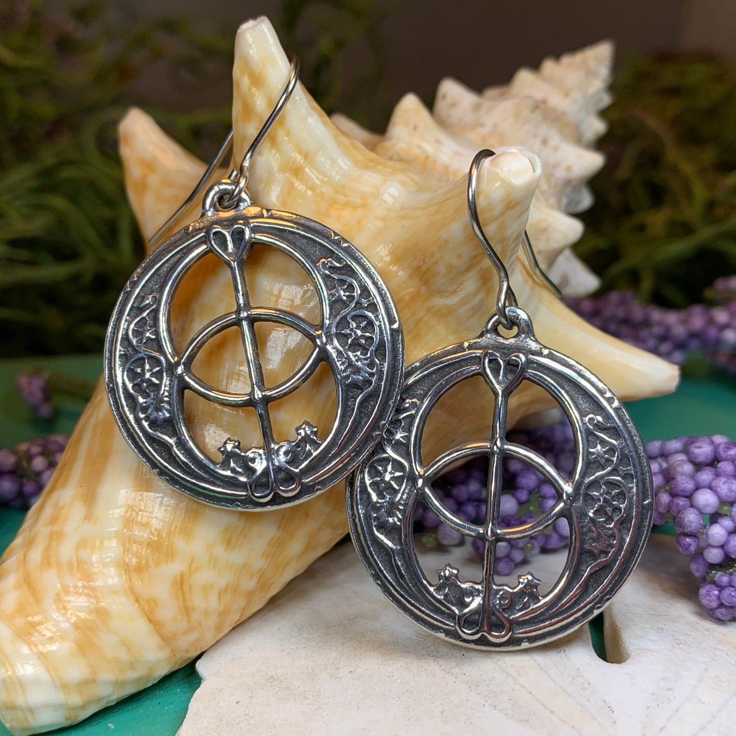 Pewter Chalice Well Earrings for Women — view 5