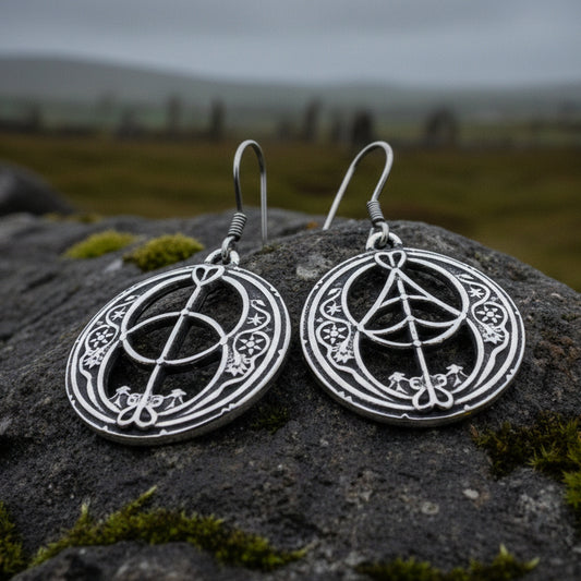 Chalice Well Earrings, Irish Jewelry, Celtic Jewelry, Scotland Jewelry, Anniversary Gift, Ireland Gift, Peace Jewelry, Spiritual Gift