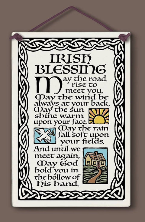 Load image into Gallery viewer, Irish Blessing Wall Art, Ireland Gift, Ceramic Wall Plaque, New Home Gift, Mother's Day Gift, Wedding Gift, Irish Decor, Religious Gift
