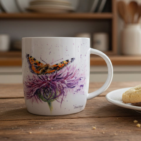 Load image into Gallery viewer, Thistle Mug, Scotland Gift, Scottish Thistle Mug, Ceramic Mug, Outlander Gift, Coffee Mug Gift, Mom Gift, Dad Gift, Wife Gift, Gift for her

