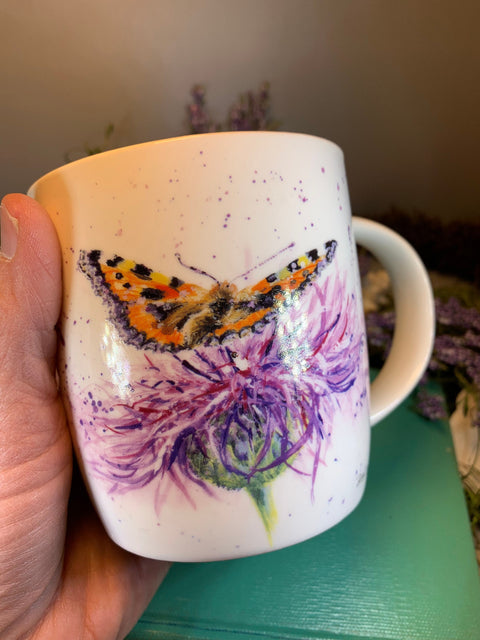Load image into Gallery viewer, Thistle Mug, Scotland Gift, Scottish Thistle Mug, Ceramic Mug, Outlander Gift, Coffee Mug Gift, Mom Gift, Dad Gift, Wife Gift, Gift for her
