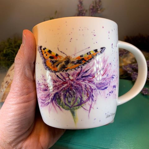 Load image into Gallery viewer, Thistle Mug, Scotland Gift, Scottish Thistle Mug, Ceramic Mug, Outlander Gift, Coffee Mug Gift, Mom Gift, Dad Gift, Wife Gift, Gift for her
