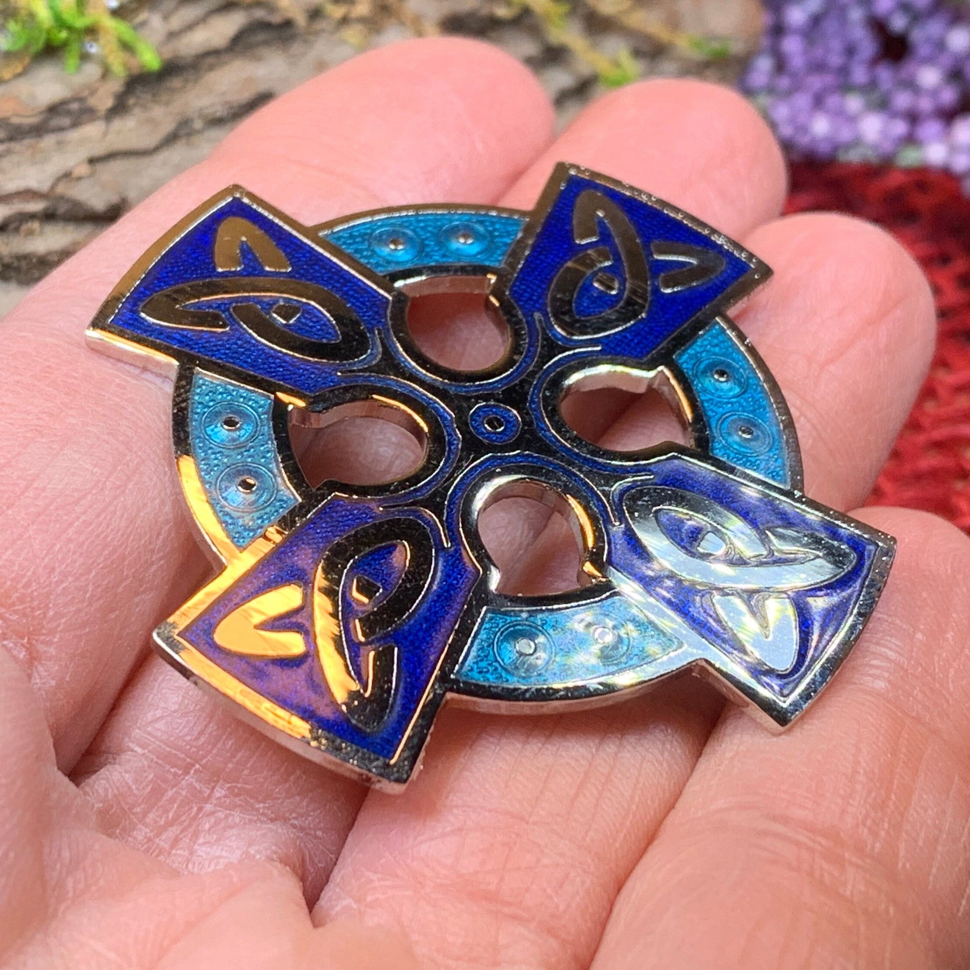 Enamel Celtic Cross Brooch — view 9