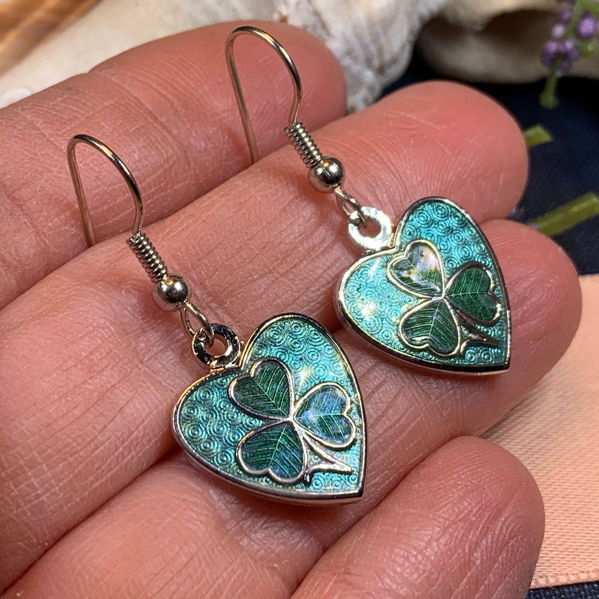 Shamrock Heart Earrings — view 4