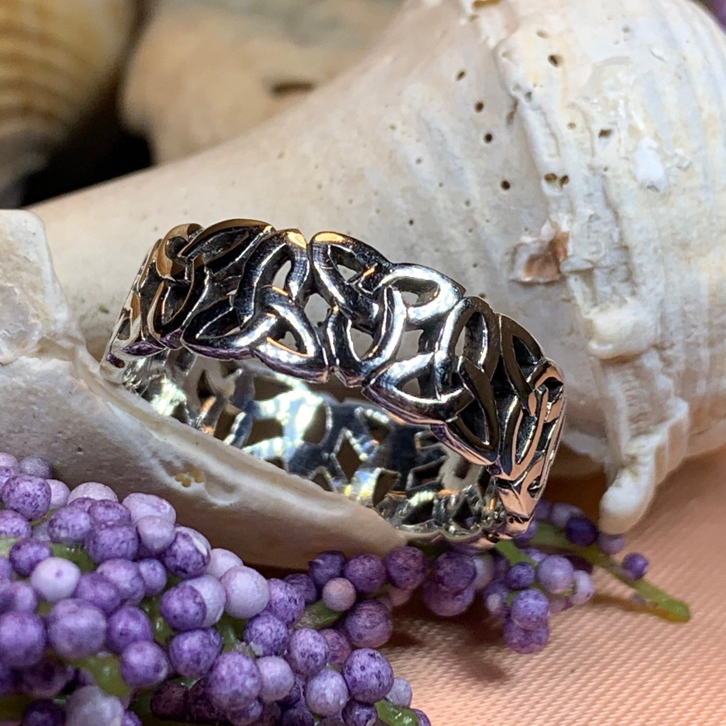 Forever Celtic Trinity Knot Ring in Sterling Silver — view 5