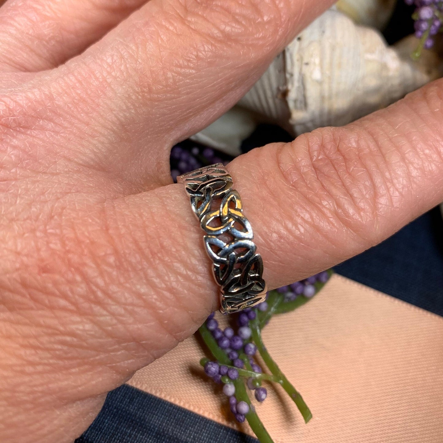 Forever Celtic Trinity Knot Ring in Sterling Silver — view 6