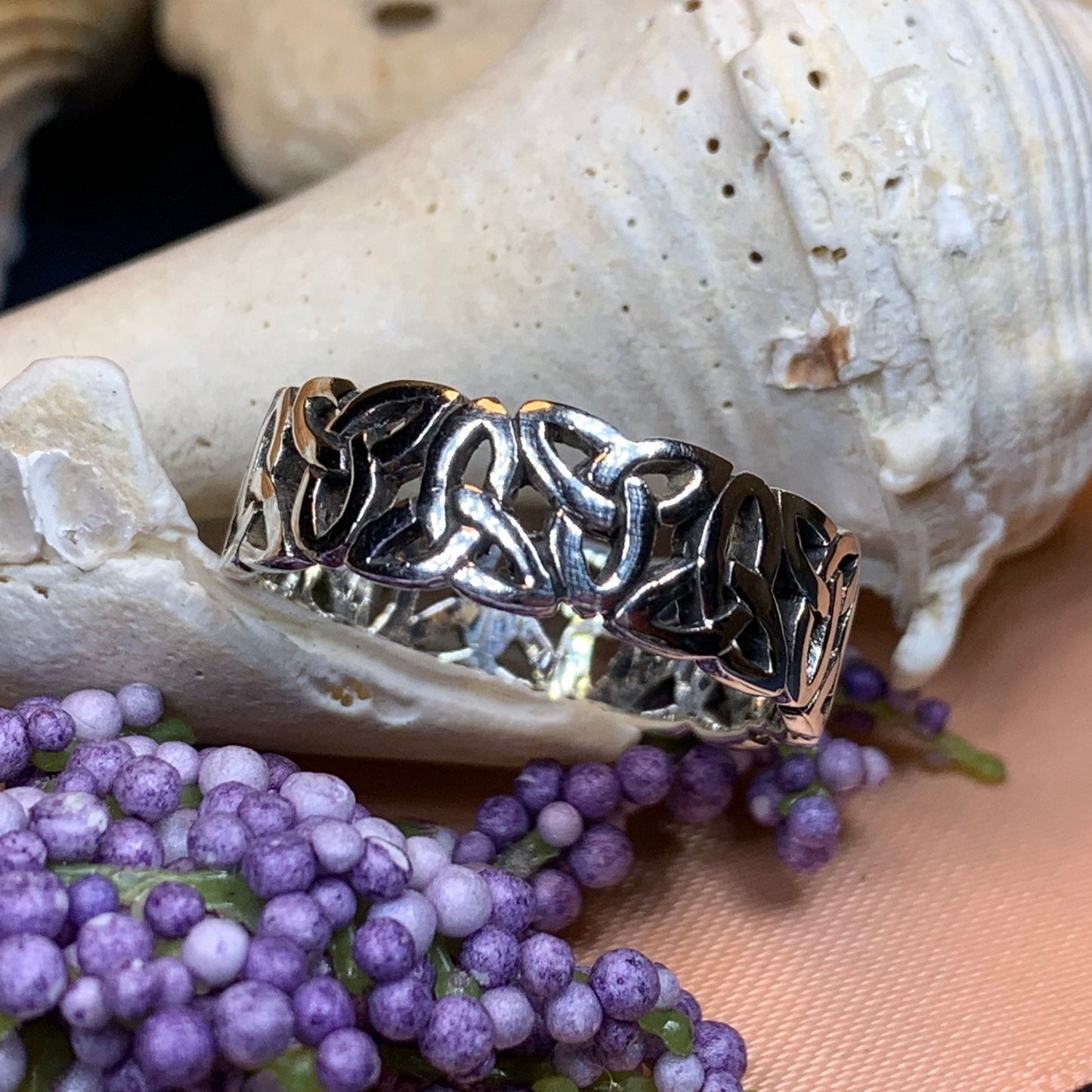 Forever Celtic Trinity Knot Ring in Sterling Silver — view 8