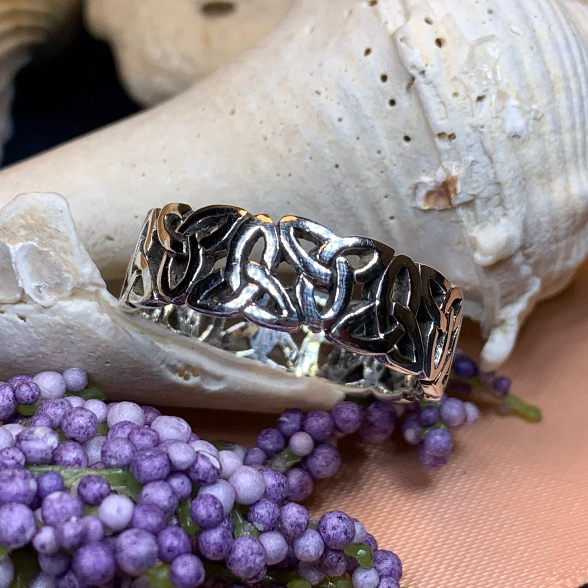 Forever Celtic Trinity Knot Ring in Sterling Silver — view 8