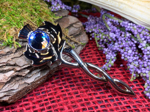 Thistle Kilt Pin, Celtic Jewelry, Thistle Brooch, Tartan Pin, Scotland Jewelry, Celtic Pin, Thistle Pin, Outlander Jewelry, Coat Pin