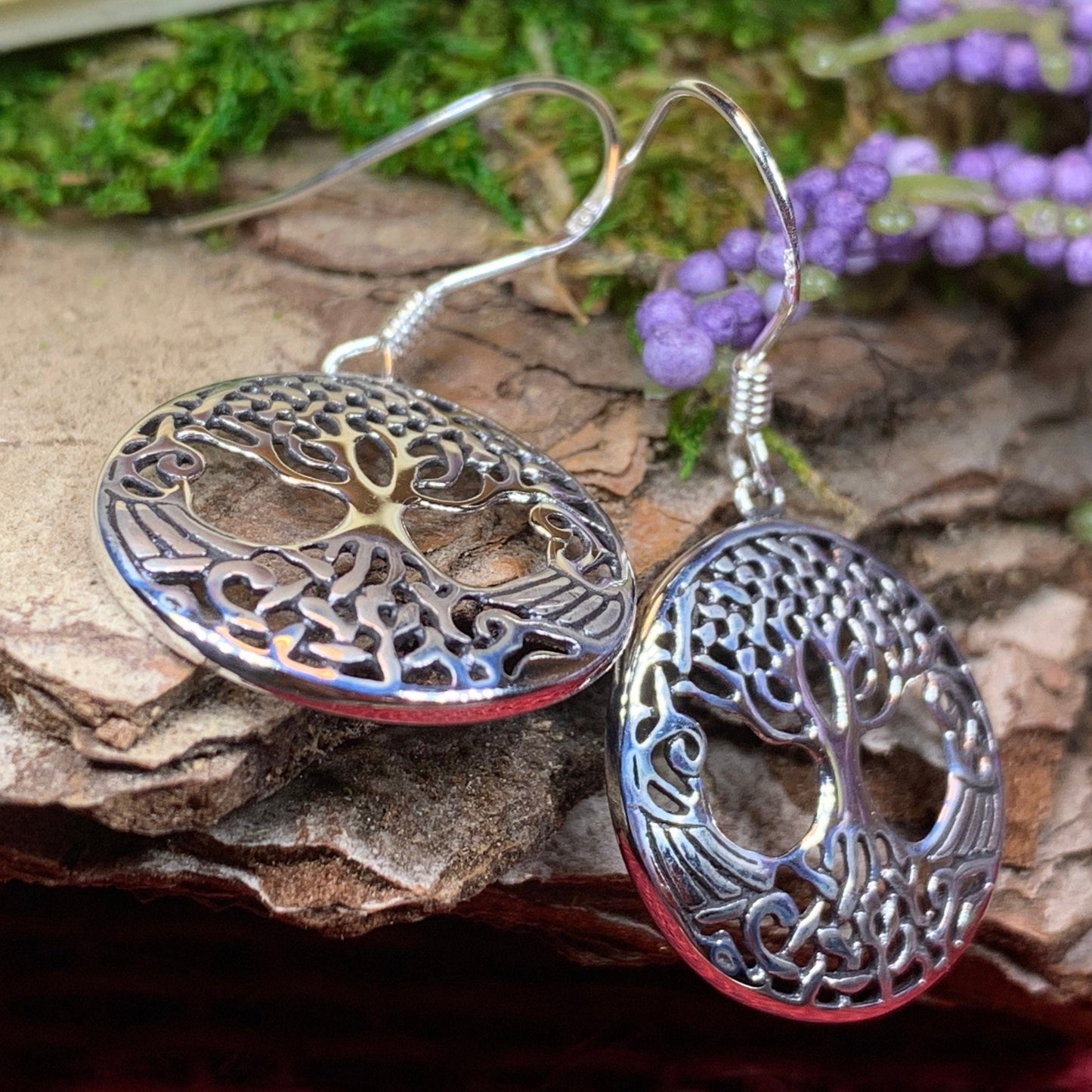 Tree of Life Earrings, Celtic Jewelry, Irish Jewelry, Silver Dangle Earrings, Anniversary Gift, Mom Gift, Friendship Gift, Wife Gift