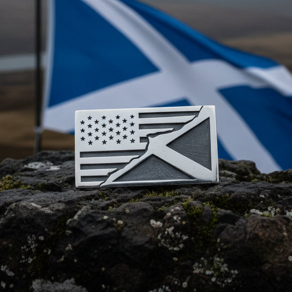 Scottish American Flag Pin in Sterling Silver — view 6