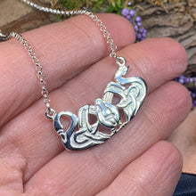 Load image into Gallery viewer, Three Nornes Necklace, Celtic Necklace, Swan Jewelry, Scotland Jewelry, Nature Jewelry, Nordic Jewelry, Pagan Jewelry, Viking Necklace
