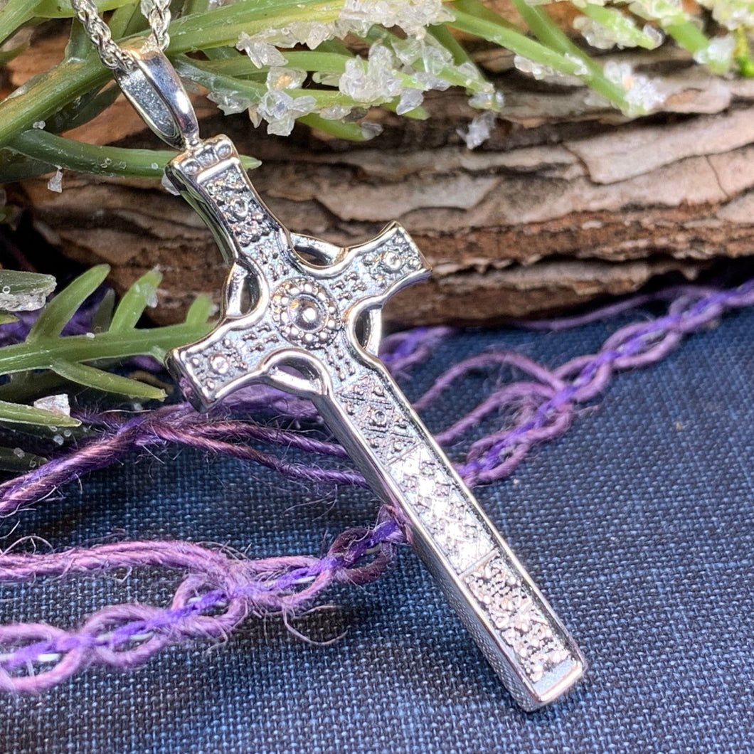 Celtic Cross Necklace, Scottish Jewelry, St. John's Cross Pendant, First Communion Cross, Christian Jewelry, Religious Jewelry, Dad Gift