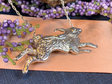 Load image into Gallery viewer, Running Rabbit Necklace, Nature Jewelry, Hare Jewelry, Hare Pendant, Animal Jewelry, New Beginnings, Inspirational Gift, Wife Gift, Mom Gift
