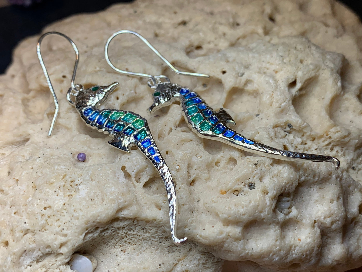 Seahorse Earrings, Beach Lover Gift Jewelry, Nautical Drop Earrings, Mom Gift, Anniversary Gift, Ocean Jewelry, Sister Gift, Girlfriend Gift