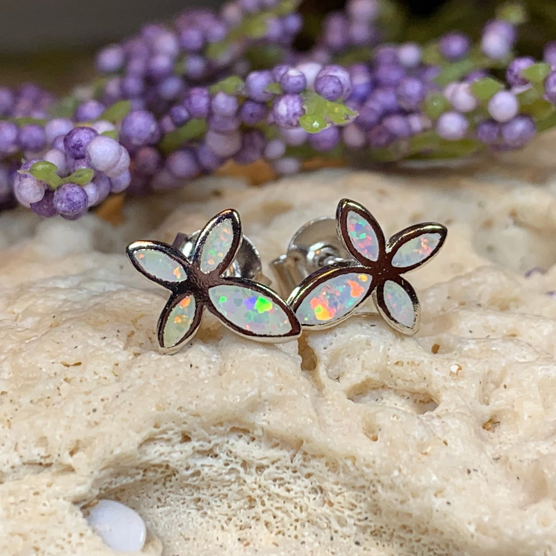 Opal Cross Earrings — view 6