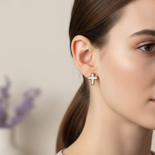 Grace Opal Cross Earrings — view 8
