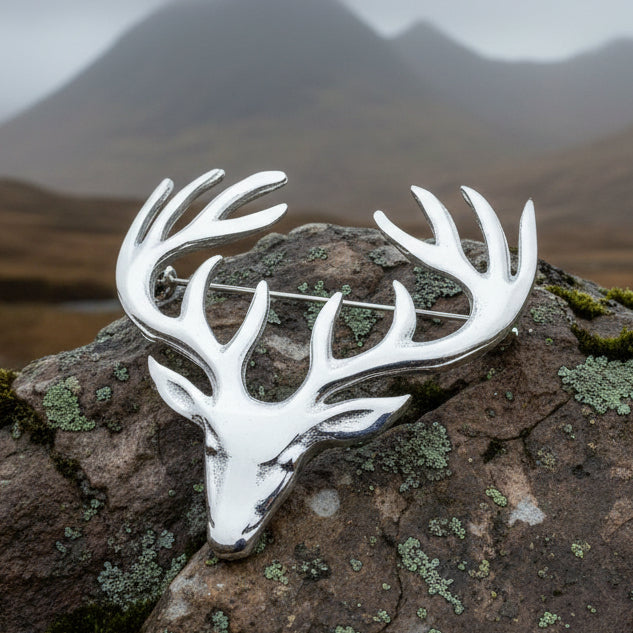 Stag Brooch, Scotland Jewelry, Stag Pin, Kilt Pin, Celtic Pin, Animal Jewelry, Scottish Brooch, Scotland Pin, Nature Jewelry, Tartan Pin