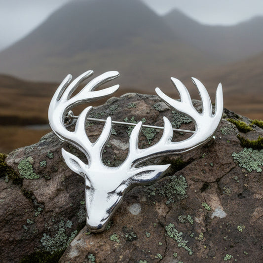 Stag Brooch, Scotland Jewelry, Stag Pin, Kilt Pin, Celtic Pin, Animal Jewelry, Scottish Brooch, Scotland Pin, Nature Jewelry, Tartan Pin