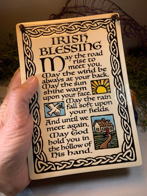 Load image into Gallery viewer, Irish Blessing Wall Art, Ireland Gift, Ceramic Wall Plaque, New Home Gift, Mother's Day Gift, Wedding Gift, Irish Decor, Religious Gift
