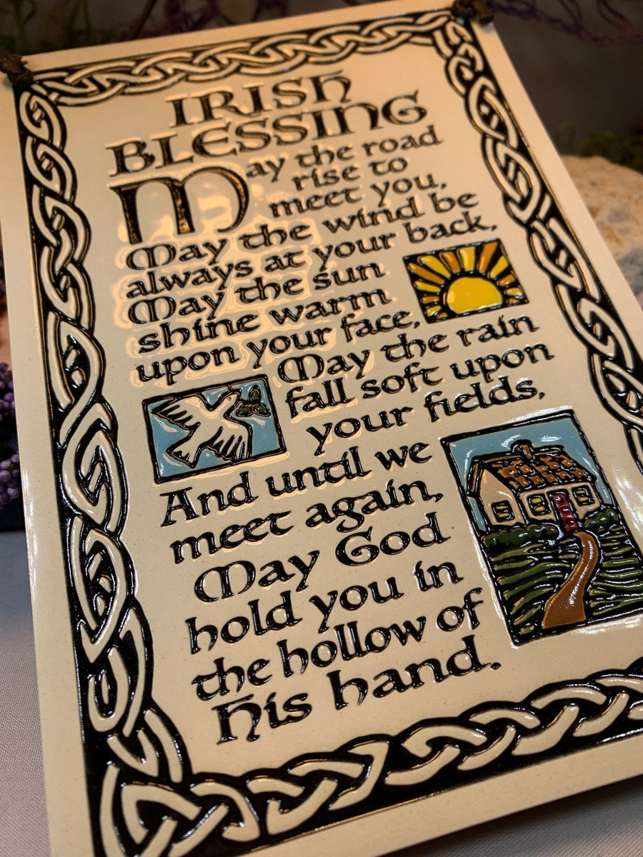 Irish Blessing Wall Art, Ireland Gift, Ceramic Wall Plaque, New Home Gift, Mother's Day Gift, Wedding Gift, Irish Decor, Religious Gift