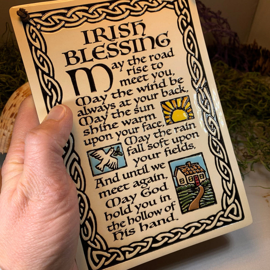 Irish Blessing Wall Art, Ireland Gift, Ceramic Wall Plaque, New Home Gift, Mother's Day Gift, Wedding Gift, Irish Decor, Religious Gift