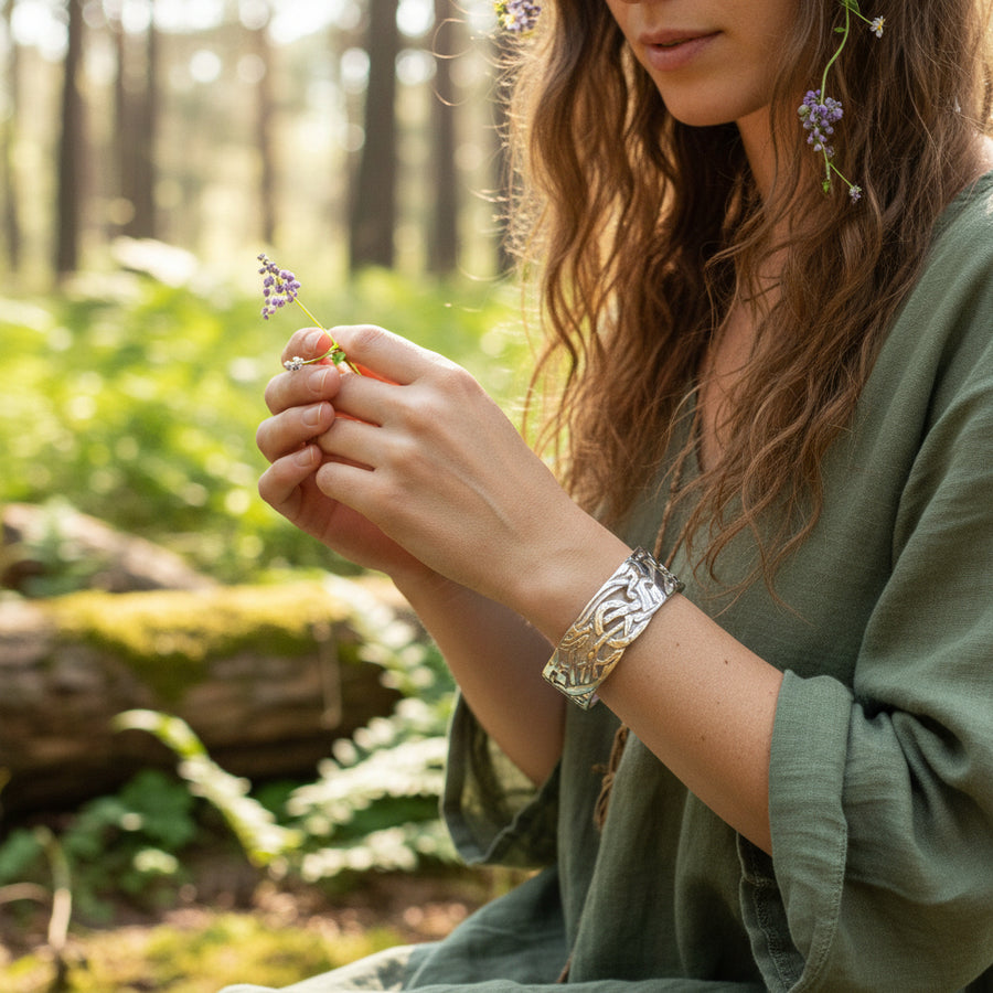Celtic Wolf Cuff Bracelet, Celtic Jewelry, Bangle Bracelet, Scotland Jewelry, Ireland Jewelry, Wife Gift, Girlfriend Gift, Viking Jewelry