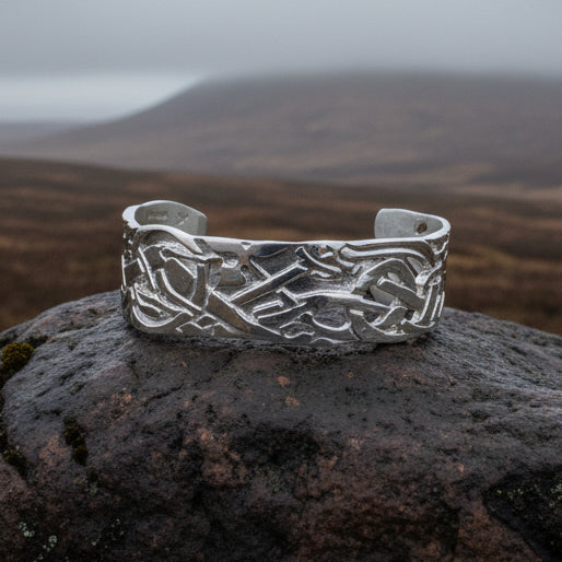 Celtic Wolf Cuff Bracelet, Celtic Jewelry, Bangle Bracelet, Scotland Jewelry, Ireland Jewelry, Wife Gift, Girlfriend Gift, Viking Jewelry