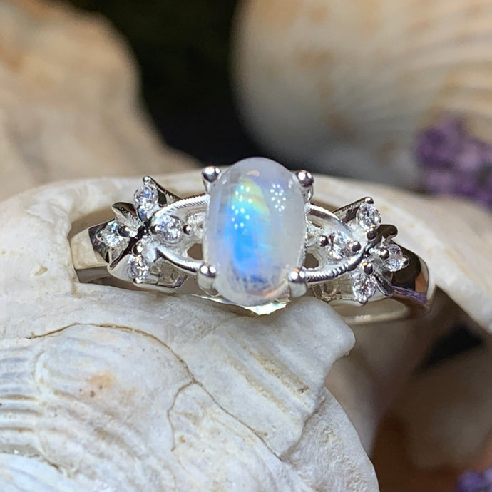 Moonstone Ring, Promise Ring, Engagement Ring, Commitment Ring, Anniversary Gift, Boho Statement Ring, Cocktail Ring, Wife Gift, Mom Gift