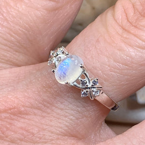 Moonstone Ring, Promise Ring, Engagement Ring, Commitment Ring, Anniversary Gift, Boho Statement Ring, Cocktail Ring, Wife Gift, Mom Gift