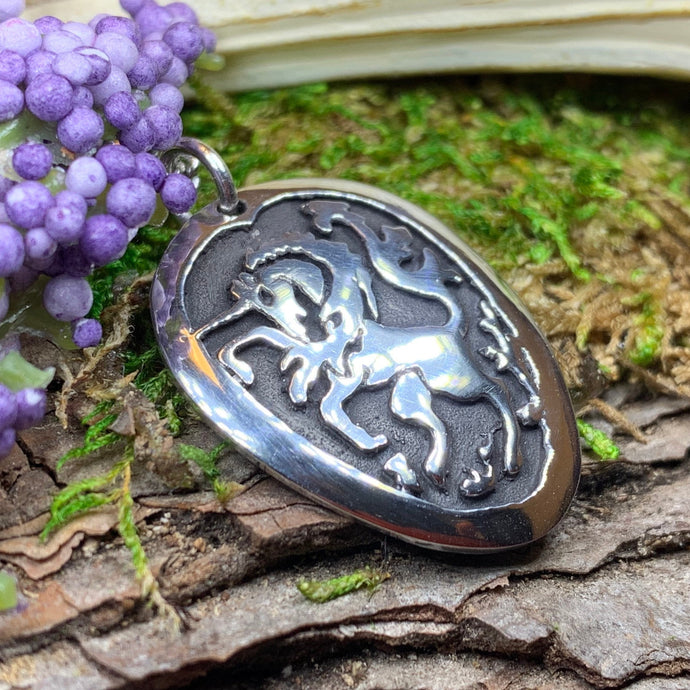 Unicorn of Scotland Necklace, Unicorn Jewelry, Animal Jewelry, Scotland Jewelry, Celtic Jewelry, Pagan Jewelry, Anniversary Gift,