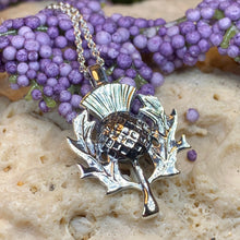 Load image into Gallery viewer, Thistle Necklace, Scottish Necklace, Scotland Jewelry, Outlander Jewelry, Wife Gift, Friendship Gift, Nature Jewelry, Anniversary Gift
