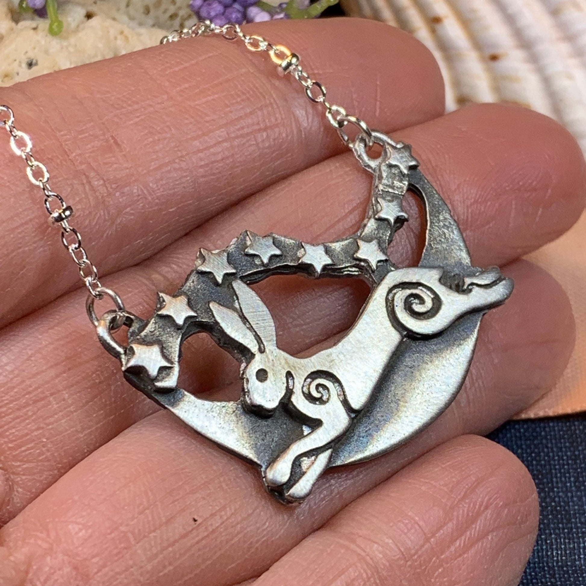 Celtic Rabbit Necklace, Nature Jewelry, Hare Jewelry, Hare Pendant, Animal Jewelry, New Beginnings, Inspirational Gift, Wife Gift, Mom Gift