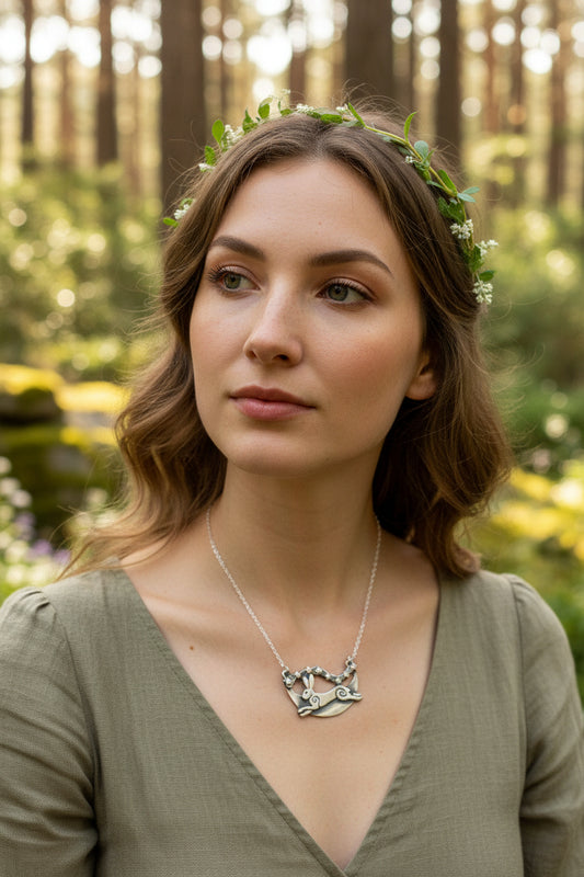 Celtic Rabbit Necklace, Nature Jewelry, Hare Jewelry, Hare Pendant, Animal Jewelry, New Beginnings, Inspirational Gift, Wife Gift, Mom Gift