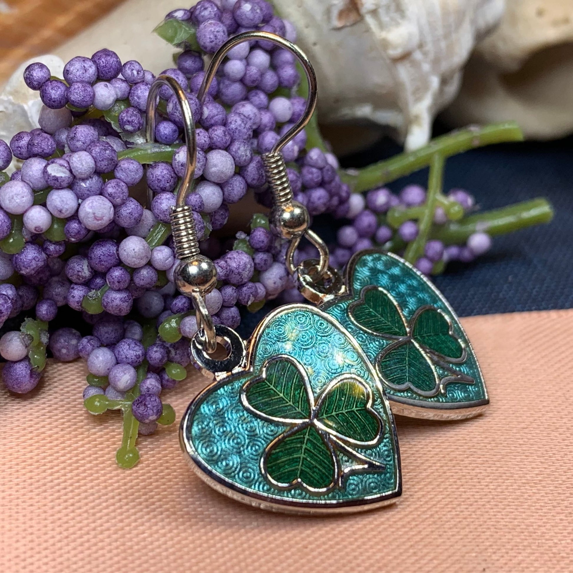 Shamrock Heart Earrings — view 5