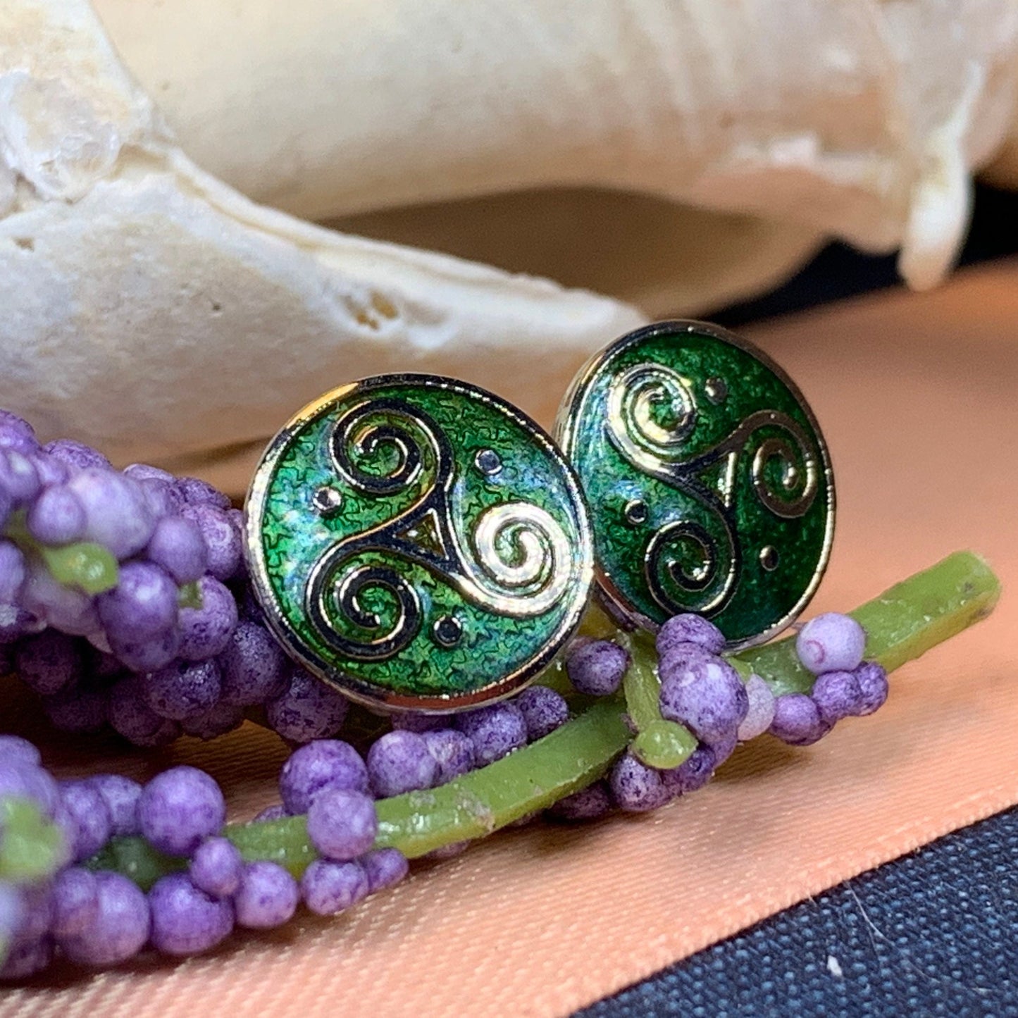 Celtic Triskele Stud Earrings — view 6
