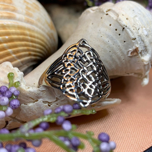 Celtic Knot Ring, Boho Statement Ring, Irish Jewelry, Large Celtic Ring, Irish Ring, Irish Dance Gift, Anniversary Gift, Wiccan Ring