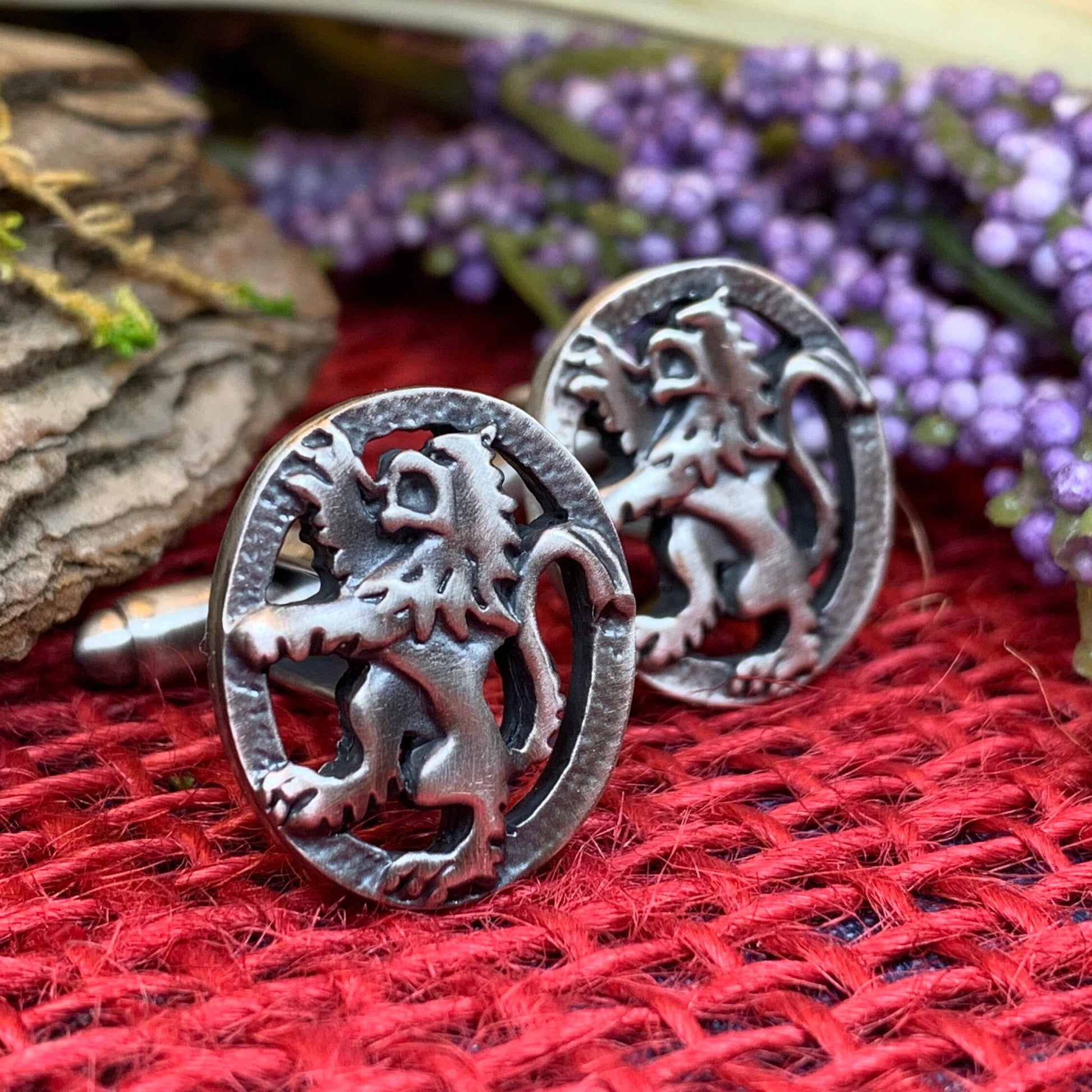 Lion of Scotland Cufflinks - Handmade in Scotland — view 7