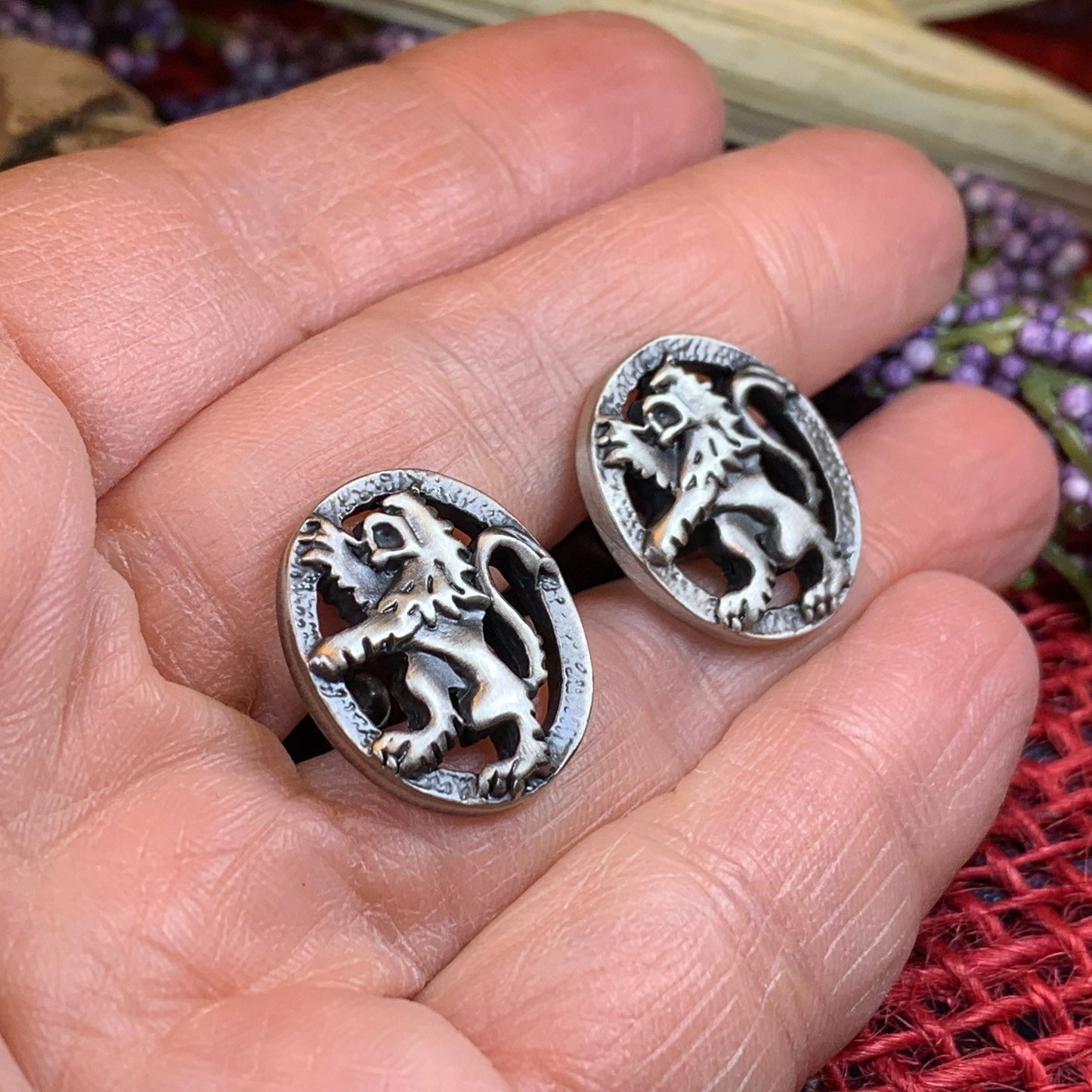 Lion of Scotland Cufflinks - Handmade in Scotland — view 5