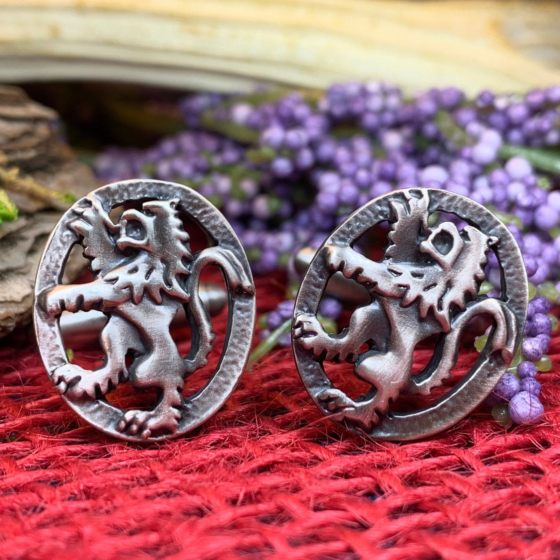 Lion of Scotland Cufflinks - Handmade in Scotland — view 2