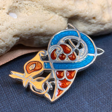 Load image into Gallery viewer, Celtic Bird Brooch, Celtic Jewelry, Irish Jewelry, Scotland Brooch, Zoomorphic Brooch, Celtic Knot Pin, Ireland Gift, Norse Pin, Enamel Pin
