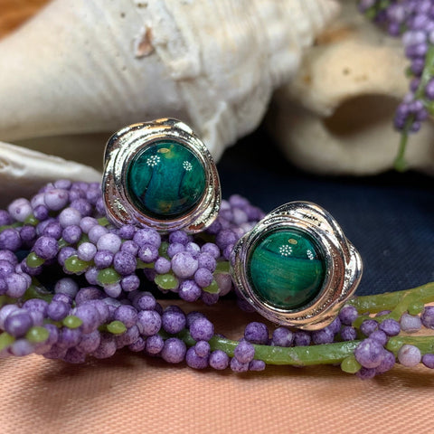 Load image into Gallery viewer, Celtic Heather Earrings, Scotland Jewelry, Outlander Jewelry, Celtic Jewelry, Wiccan Jewelry, Norse Jewelry, Girlfriend, Heathergem Gift
