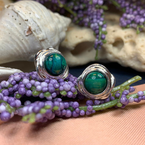 Load image into Gallery viewer, Celtic Heather Earrings, Scotland Jewelry, Outlander Jewelry, Celtic Jewelry, Wiccan Jewelry, Norse Jewelry, Girlfriend, Heathergem Gift
