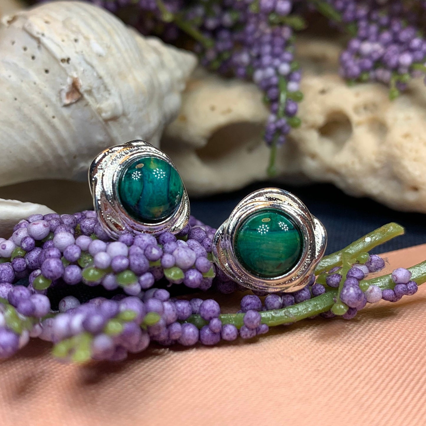 Celtic Heathergems Post Earrings - Handmade in Scotland — view 12