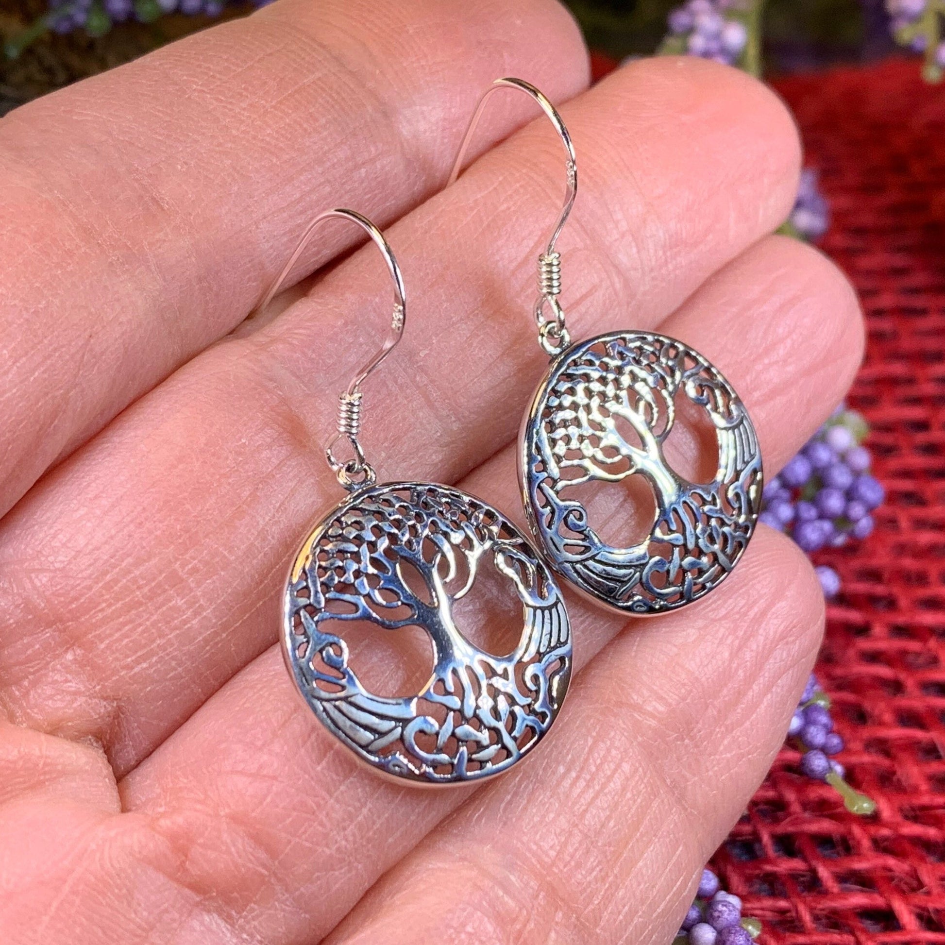 Tree of Life Earrings, Celtic Jewelry, Irish Jewelry, Silver Dangle Earrings, Anniversary Gift, Mom Gift, Friendship Gift, Wife Gift