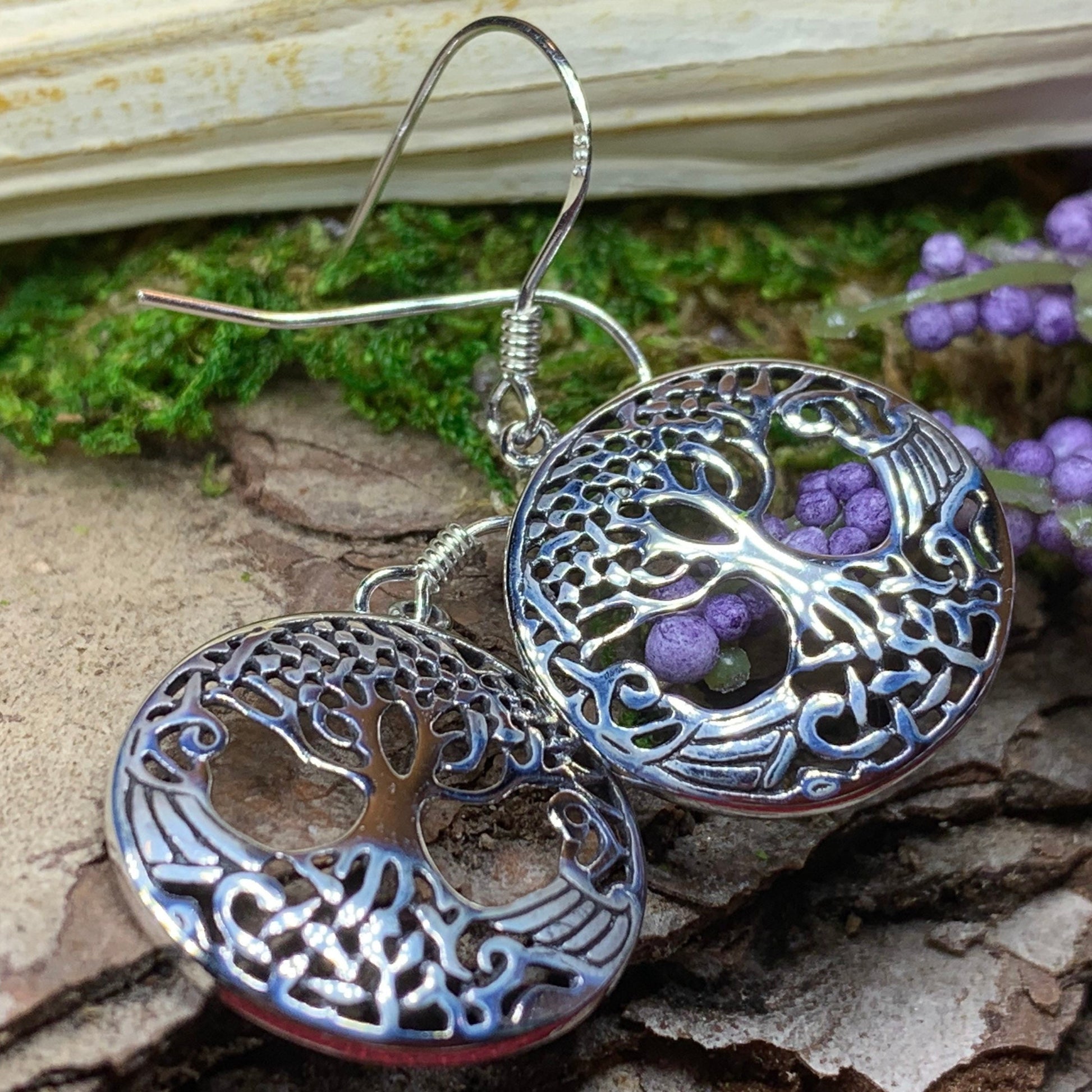 Tree of Life Earrings, Celtic Jewelry, Irish Jewelry, Silver Dangle Earrings, Anniversary Gift, Mom Gift, Friendship Gift, Wife Gift
