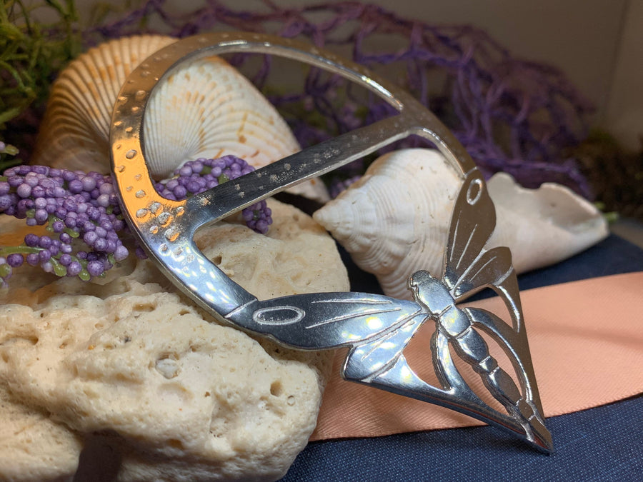 Dragonfly Scarf Ring, Scotland Jewelry, Insect Jewelry, Nature Jewelry, Celtic Jewelry, Mom Gift, Wife Gift, Sister Gift, Friendship Gift