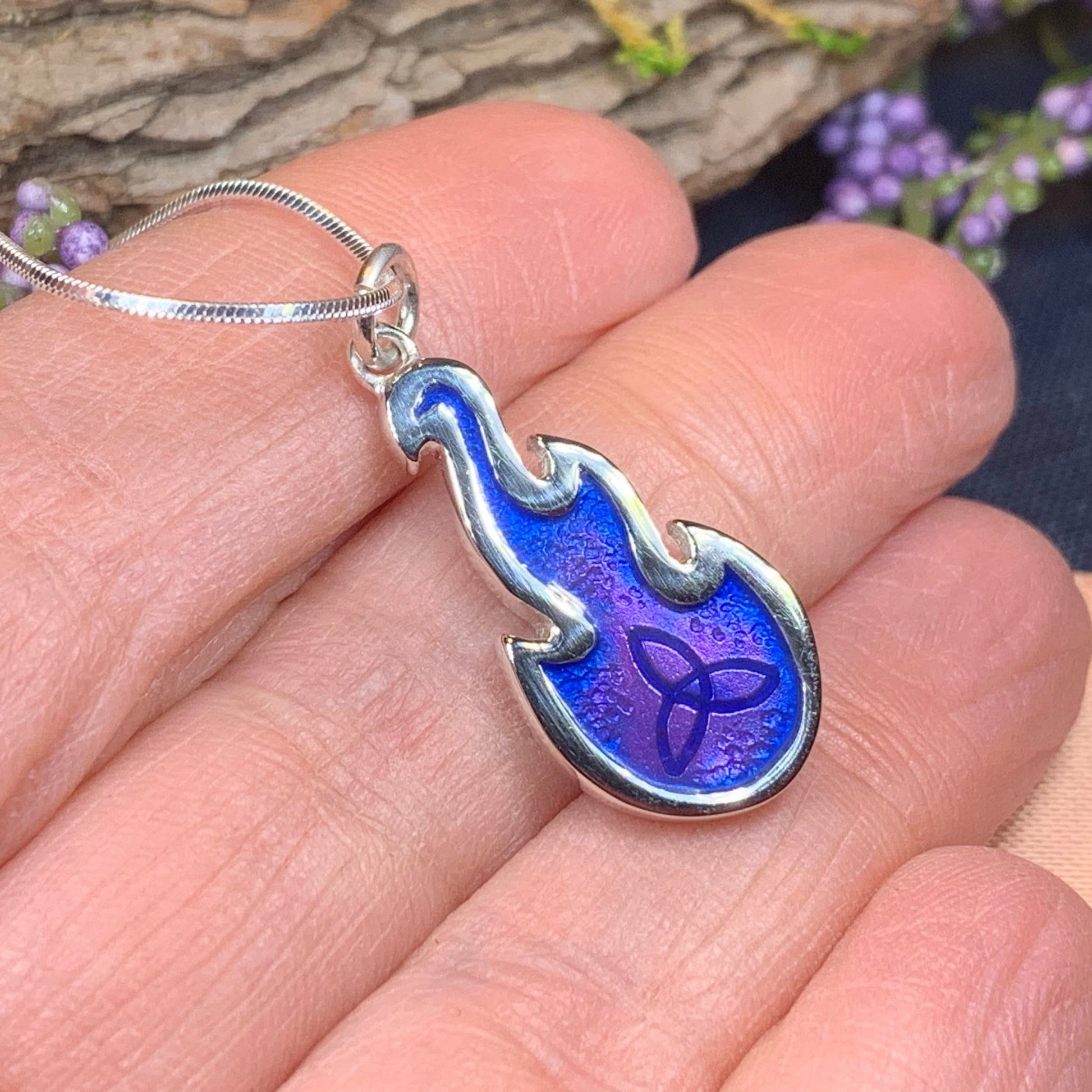 Celtic Flame Necklace, Celtic Jewelry, Trinity Knot Necklace, Scotland Jewelry, Celtic Knot Pendant, Girlfriend Gift, Wife Gift